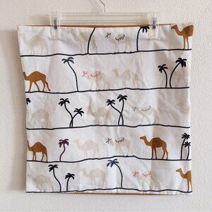 IKEA Tilltalande 20 X 20 Embroidered Camel Palm Tree Decor Pillow Cover Square